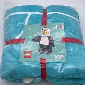 VIP 2021 Exclusive New Lego Minifigure Aqua Blue White Fleece Blanket Great Gift